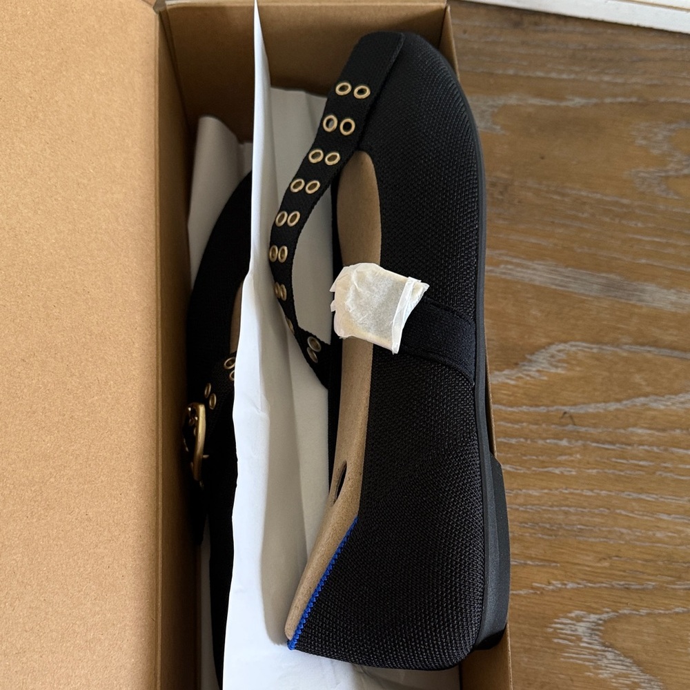 Rothy's Mary Jane Black Flats with Gold Details size 10.5 - Picture 4 of 6